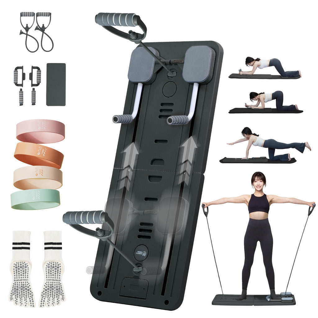 Northdeer Pilates Reformer Board, 2025 Upgraded klappbares Pilates Gerät, Multifunktionales 8 in 1 Reformer Pilates Maschine Zuhause Fitness